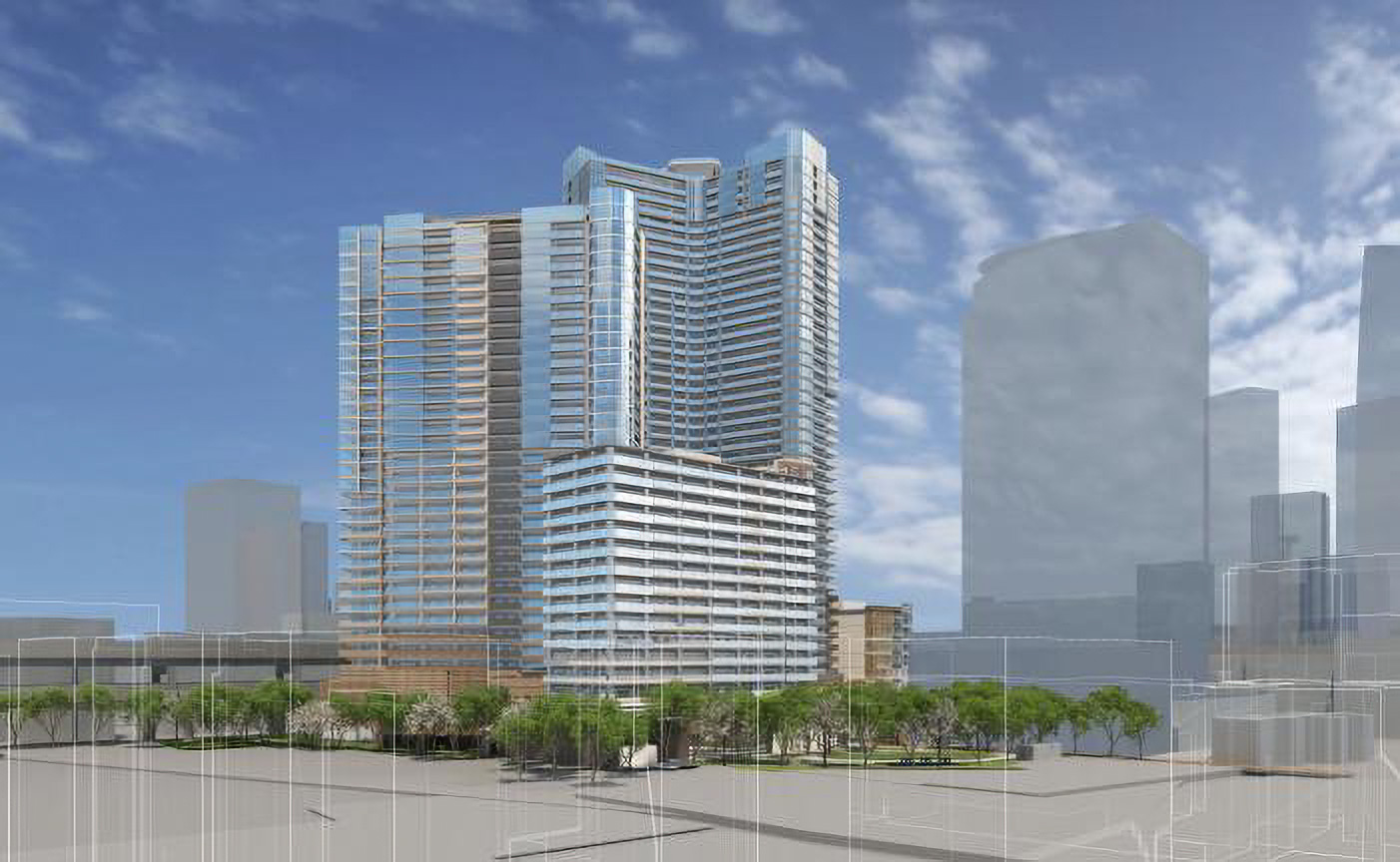 「三田小山町西地区第一種市街地再開発事業」完成イメージ図（出典：港区HP「三田小山町西地区第一種市街地再開発事業」より）