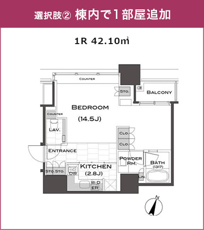 2.棟内で1部屋追加