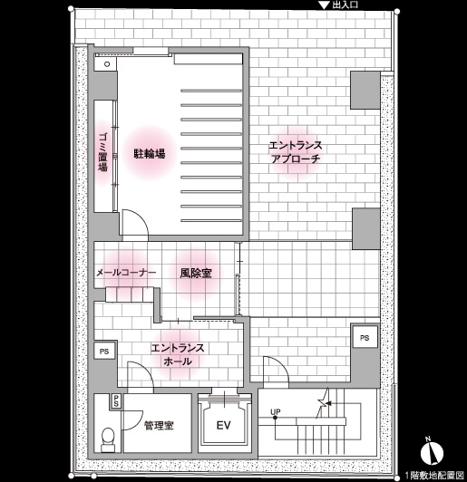 1階敷地配置図