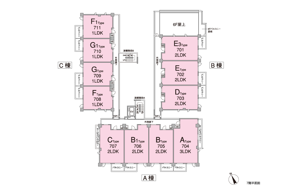 7階敷地配置図