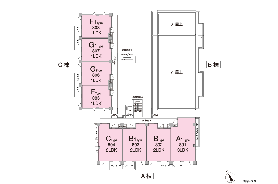 8階敷地配置図
