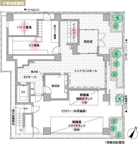 1階敷地配置図