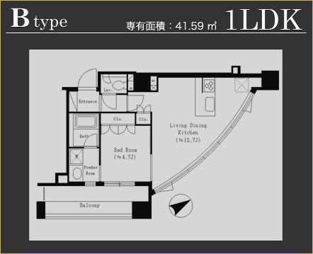 BF1LDKF41.59m2