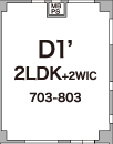 D1’2LDK+2WIC 703-803