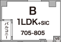 B 1LDK+SIC 705-805
