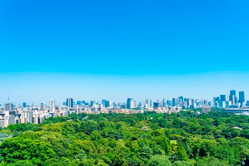 新宿御苑と都市風景