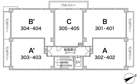 3・4階平面図