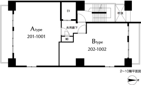 2～10階平面図