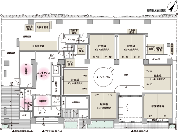 1階敷地配置図