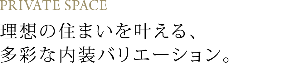 PRIVATE SPACE 理想の住まいを叶える、多彩な内装バリエーション。