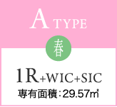 A TYPE 春 1R+WIC+SIC 専有面積：29.57㎡