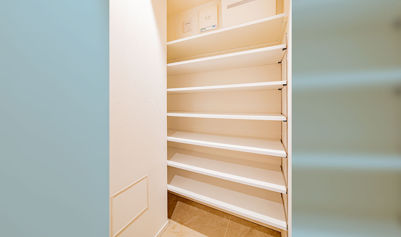 Shoes in closet