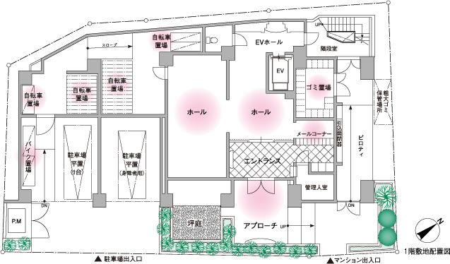 1階敷地配置図