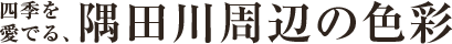 四季を愛でる、隅田川周辺の色彩