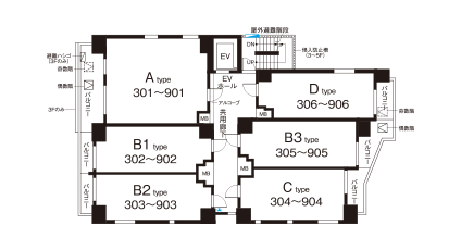 3～9階平面図