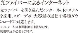光ファイバーによるインターネット
