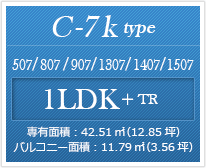 C-7k type 1LDK ＋TR