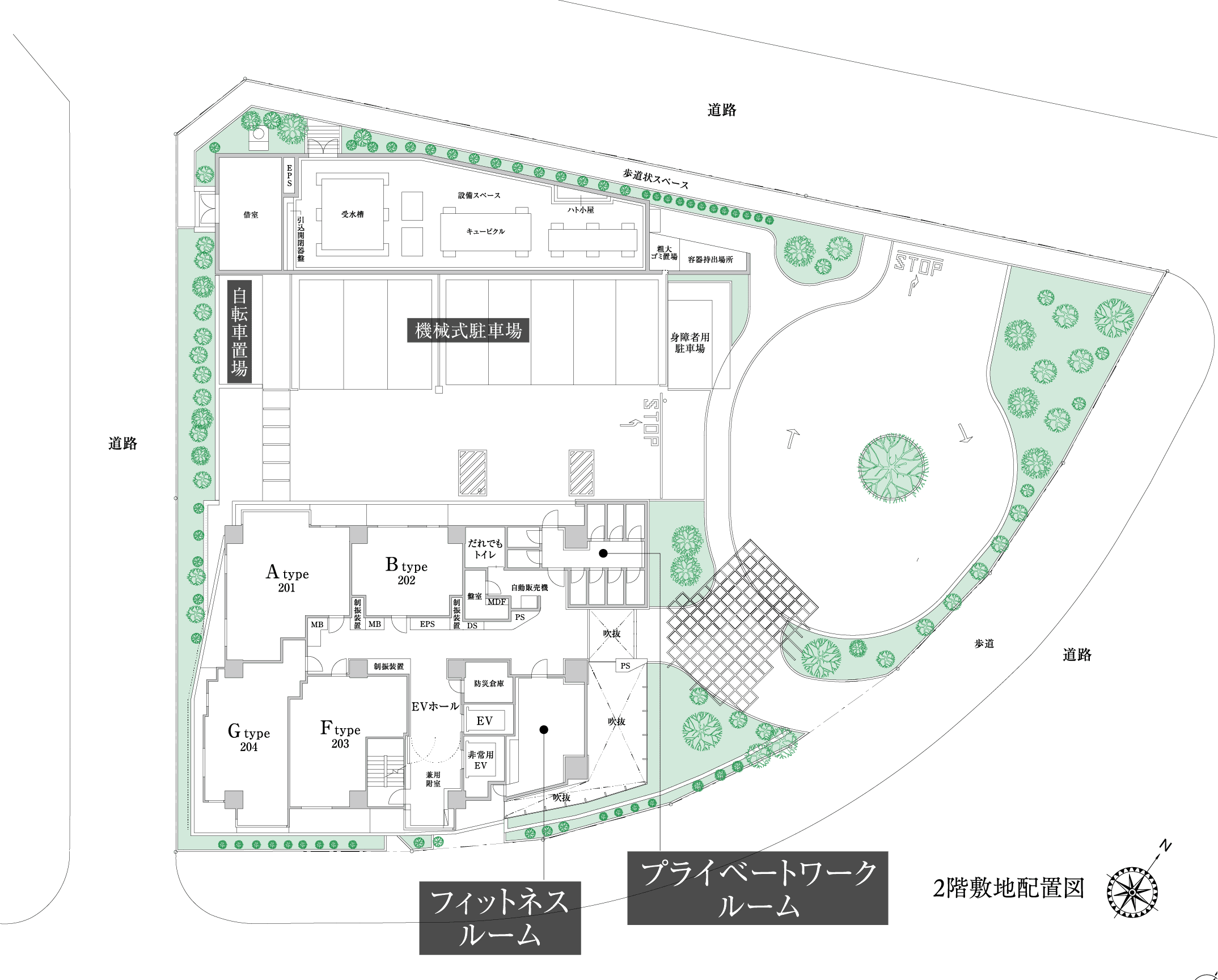2階敷地配置図