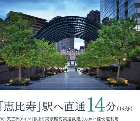 「恵比寿」駅へ直通14分