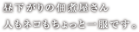 昼下がりの佃煮屋さん人もネコもちょっと一服です。