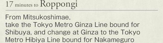 14 minutes to Roppongi