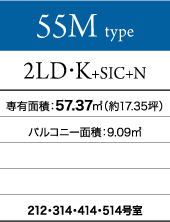 55Mタイプ 2LD・K+SIC+N