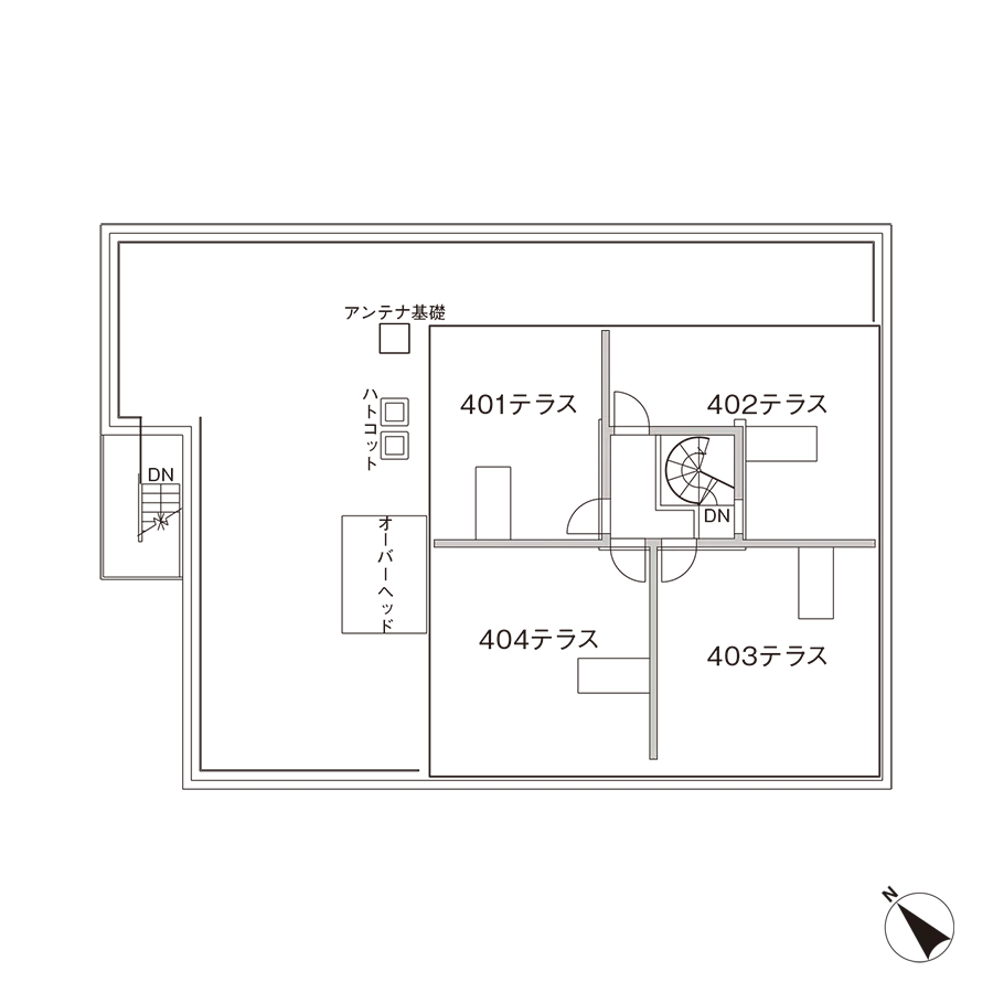 4F ルーフバルコニー平面図
