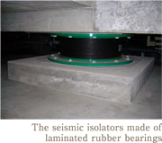 The seismic isolators made of laminated rubber bearings image