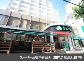 スーパー三徳早稲田店（物件から500m圏内）